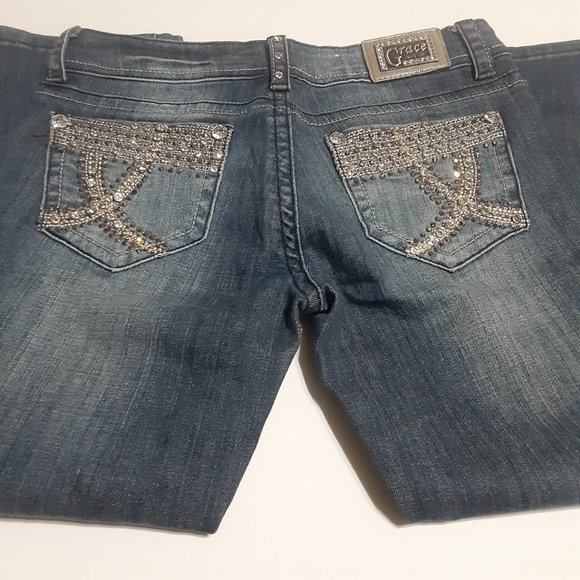 Grace in LA Women's Embellished Capri Jeans in size 3 - Picture 6 of 8